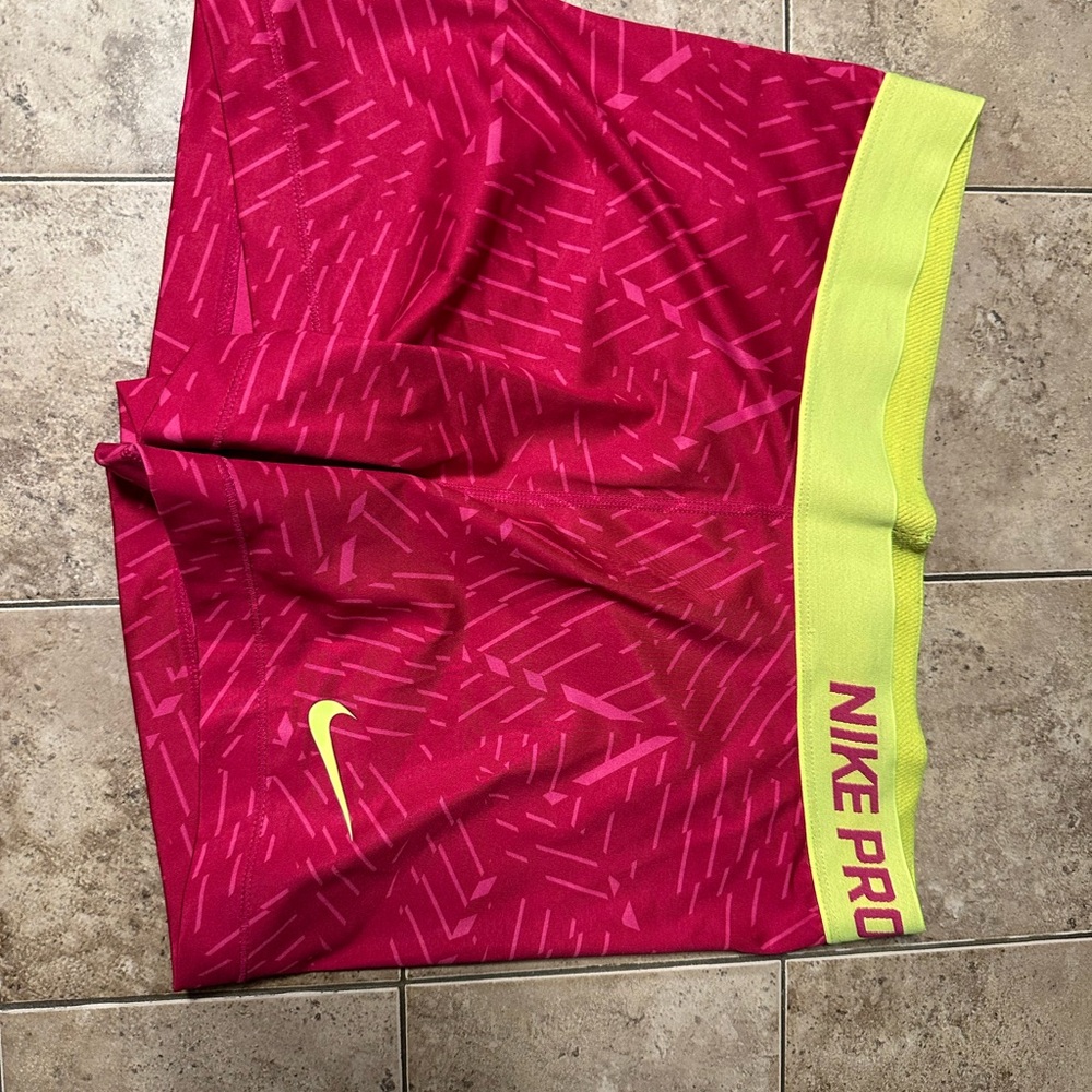 Nike Pro Fuchsia and Lime Green Shorts
